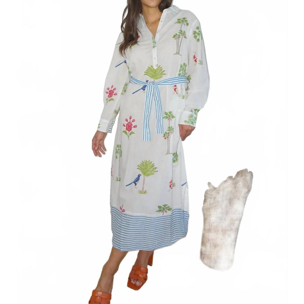 NEW NIBI sedona print kaftan dress in palm paradise